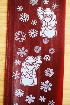 Карман для колбасы фиброузный с новогодним рисунком ДЕД МОРОЗ 50 мм