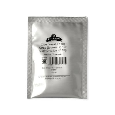 Дрожжи для полусухого сидра и яблочного вина BullDog Cider Medium, 10 г Дрожжи для полусухого сидра и яблочного вина BullDog Cider Medium, 10 г