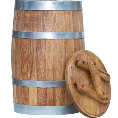 Кадушка дубовая ЛЕР с крышкой и гнетом 15л