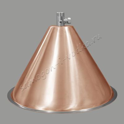 Медная конусная крышка "аламбик" для кубов 50, 75 литров/УПВК 50,75,80 литров (D400) -