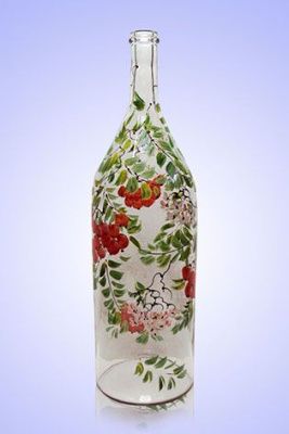 Бутылка Четверть 3л, ручная роспись Рябина Бутылка Четверть 3л, ручная роспись Рябина