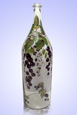 Бутылка Четверть 3л, ручная роспись Черная Смородина
