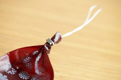 Карман для колбасы фиброузный с новогодним рисунком ДЕД МОРОЗ 50 мм