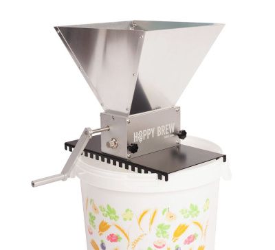 Трехвальцовая мельница для солода с бункером Hoppy Brew