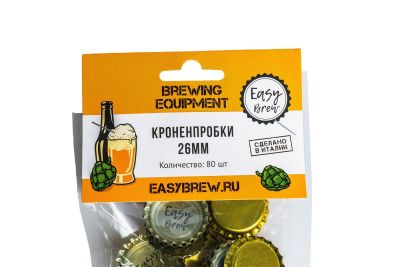 Кроненпробки золотые 26 мм, 80 шт. Кроненпробки золотые 26 мм, 80 шт.