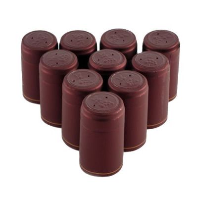 Термоколпачок для винных бутылок 31*55 мм (красный), 10 шт.