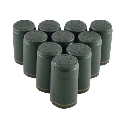 Термоколпачок для винных бутылок 31*55 мм (зеленый), 10 шт.