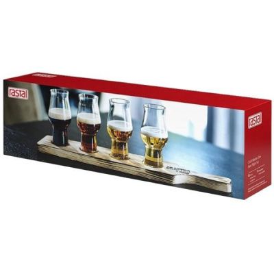 Набор пивных бокалов Beer Flight Set, 4 шт по 0,195 мл + подставка Набор пивных бокалов Beer Flight Set, 4 шт по 0,195 мл + подставка