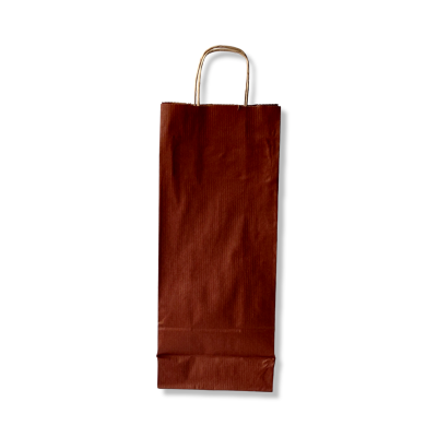 Пакет крафт под бутылку, Бордо,14 х 8 х 32 см