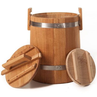 Дубовая кадка Экспорт с крышкой и гнетом 10л