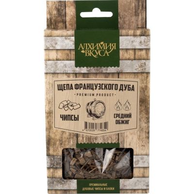 Щепа французского дуба Алхимия вкуса (чипсы, средний обжиг), 20 г