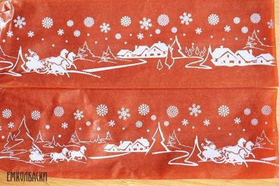 Карман для колбасы фиброузный с новогодним рисунком САНИ 50 мм