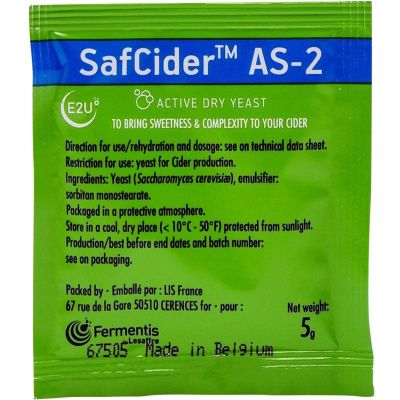 Дрожжи для сидра Fermentis SafCider AS-2, 5 г Дрожжи для сидра Fermentis SafCider AS-2, 5 г