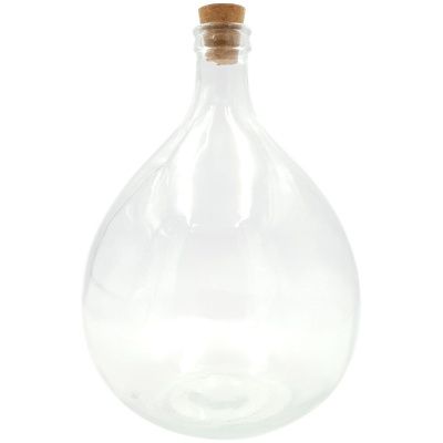 Бутыль Дамижана прозрачная с КОРКОВОЙ пробкой, 11 л